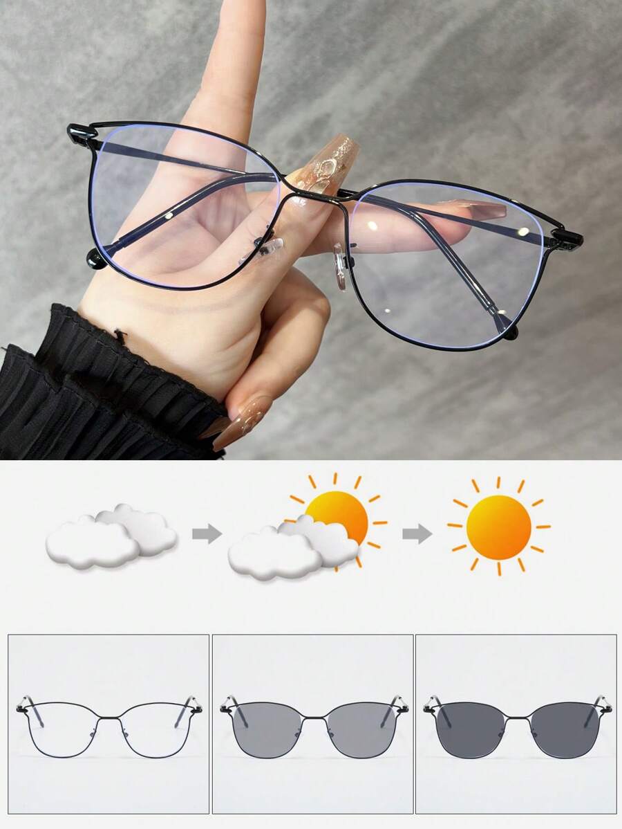 Sunglasses Cat Eye - 1pc 금속 고양이 눈 모양의 속이