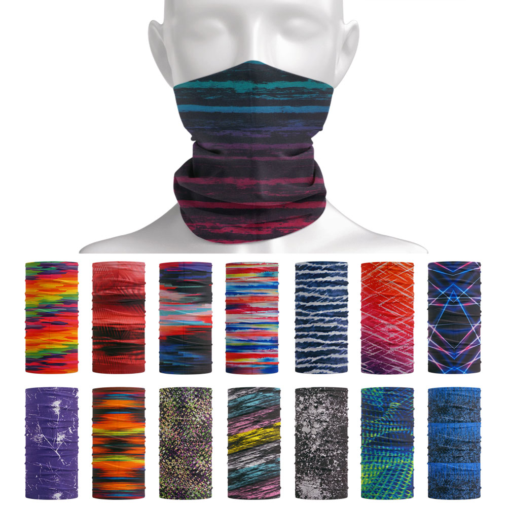 Headband Summer Knit - 타이 염색 줄무늬 패턴 넥 스카프