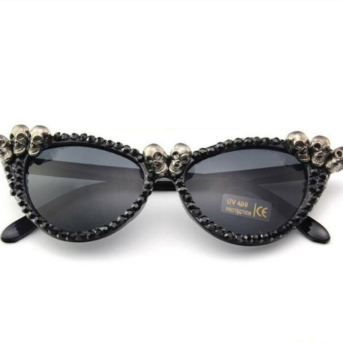 Sunglasses Cat Eye - 파티 패션 선글라스 라인스톤 해골 고양이
