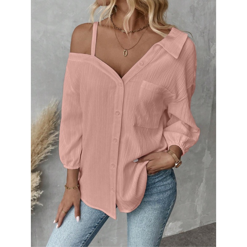Blouse Off Shoulder - 플러스 사이즈 1XL-5XL 여성 블라우스 탑