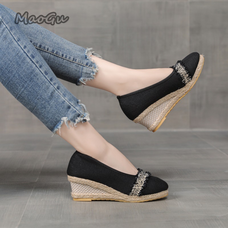 여성용 에스파드리유 웨지 슈즈 라운드 토 슬립온 캐주얼 - Wedge Espadrille Women 리뷰 및 가격
