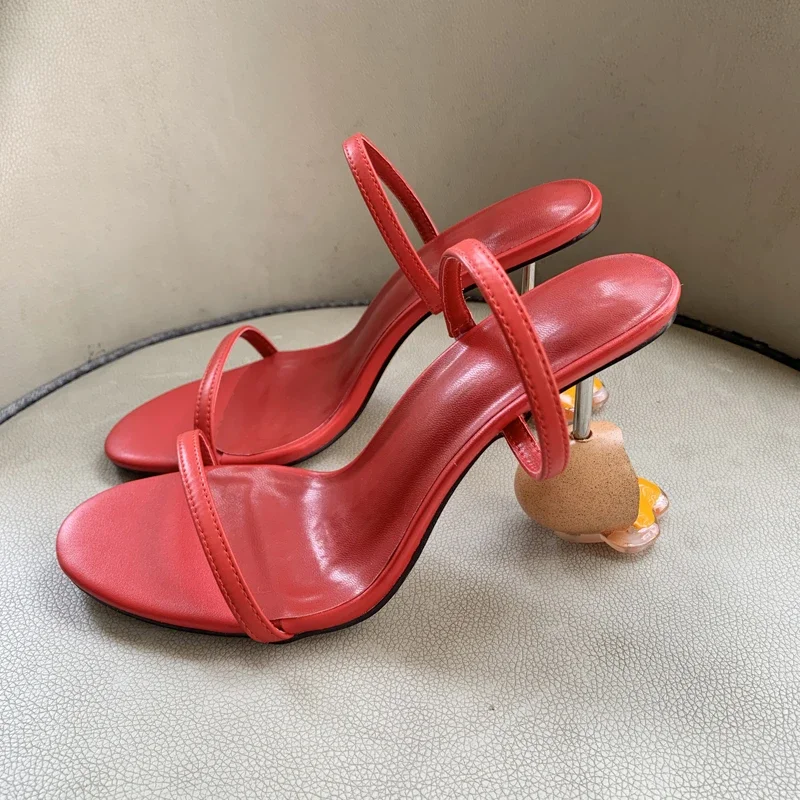 여름 스트랩 샌들 오픈 발가락 하이힐 이상한 뒤꿈치 계 - Sandal Strappy Heeled 리뷰 및 가격