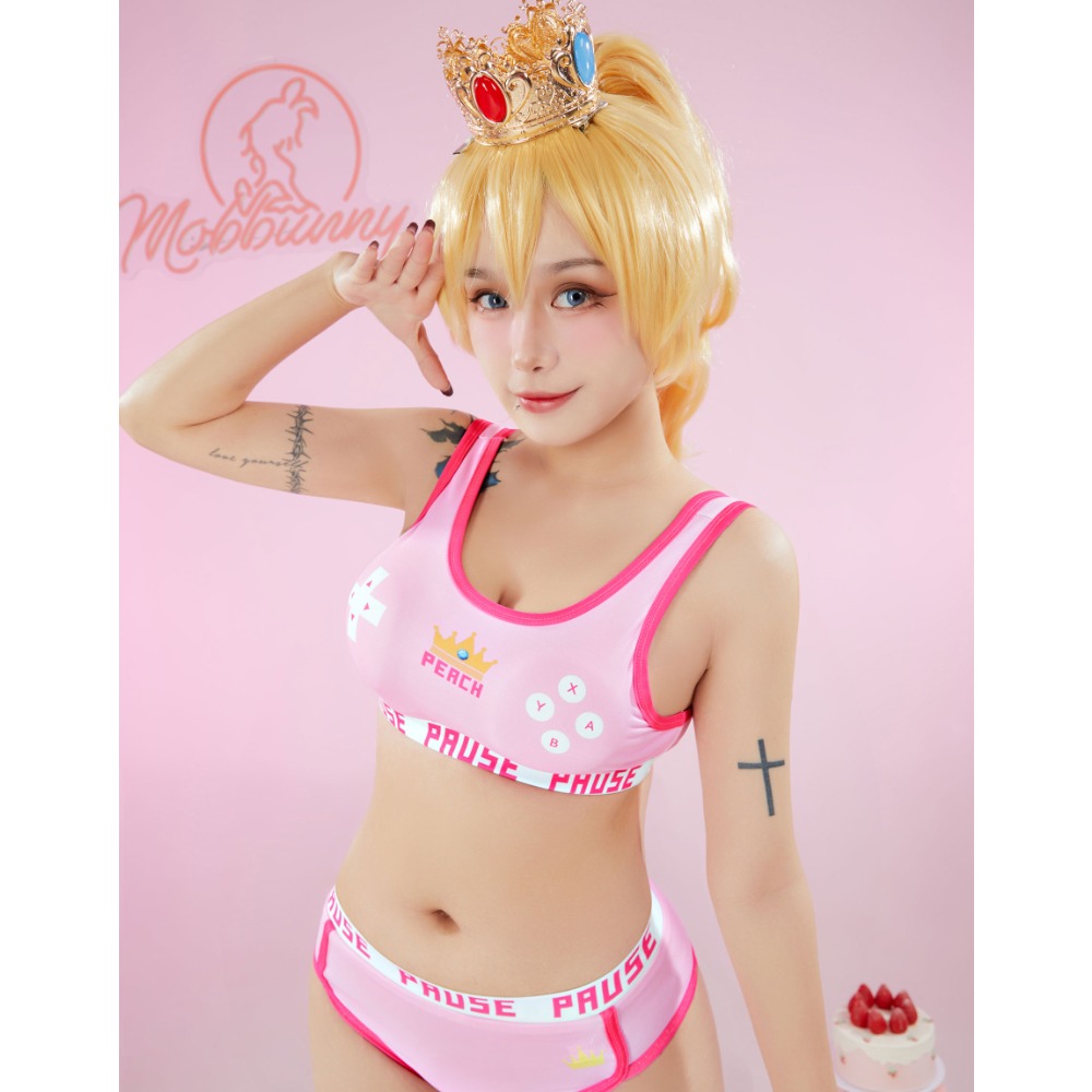 MOBBUNNY 복숭아 파생 스포츠 탱크 탑과 간략한  - Bralette Triangle Set 리뷰 및 가격