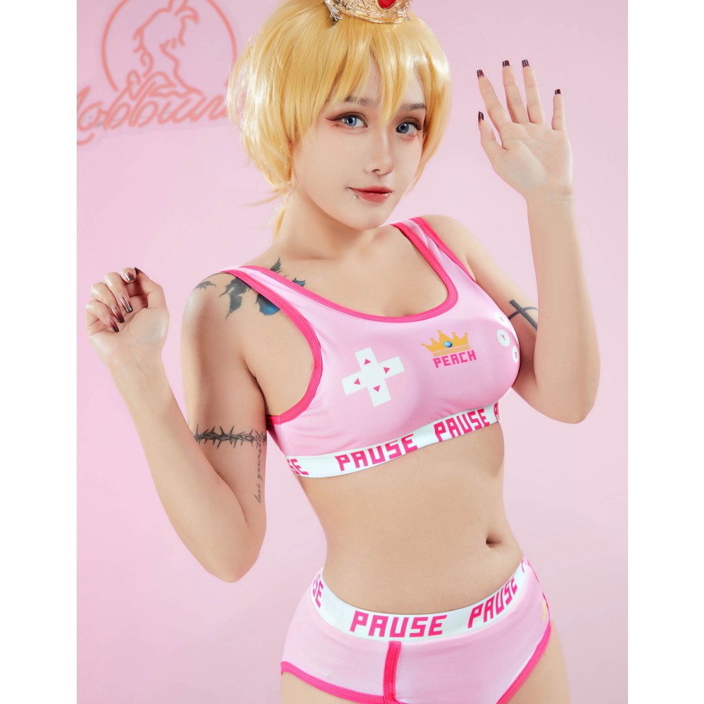 MOBBUNNY 복숭아 파생 스포츠 탱크 탑과 간략한  - Bralette Triangle Set 리뷰 및 가격