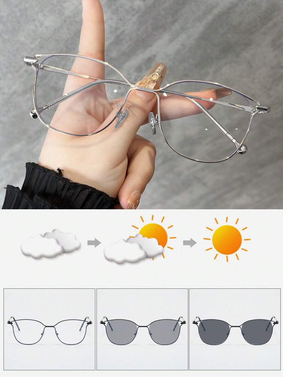 1pc 금속 고양이 눈 모양의 속이 빈 프레임 초경량  - Sunglasses Cat Eye 리뷰 및 가격