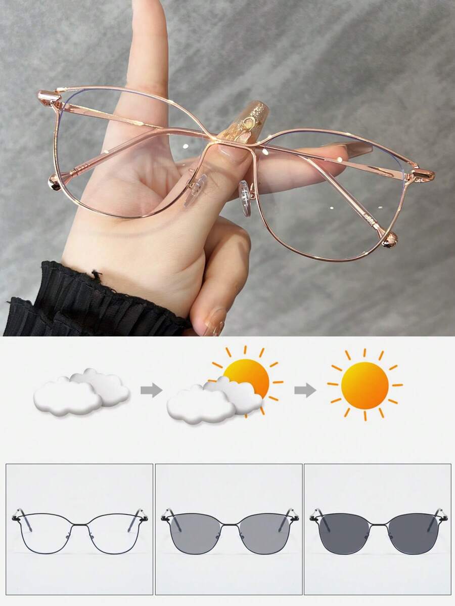1pc 금속 고양이 눈 모양의 속이 빈 프레임 초경량  - Sunglasses Cat Eye 리뷰 및 가격