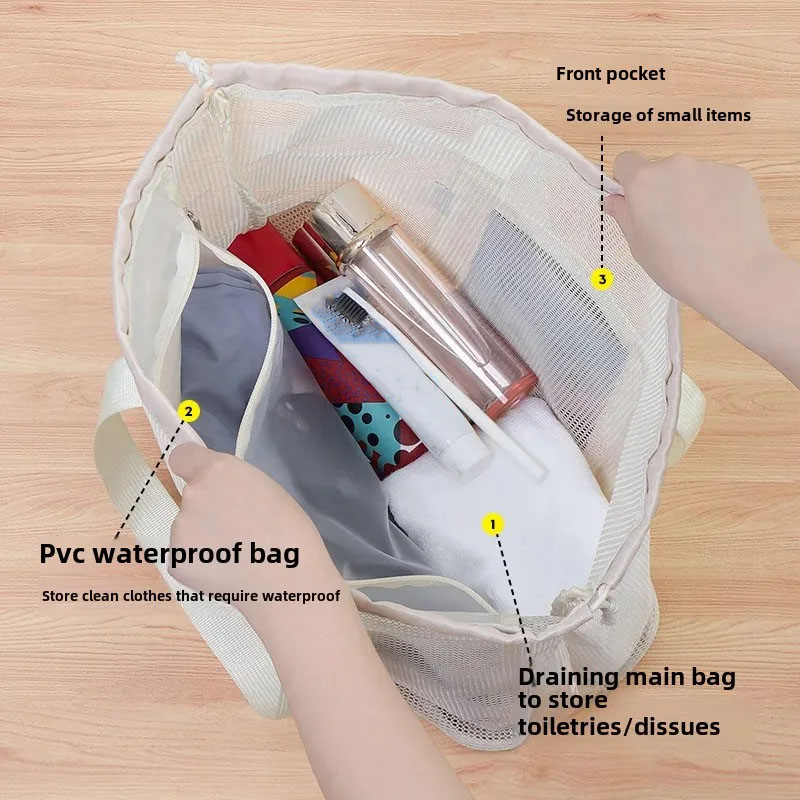 대용량 비치백 배수 기능 화장품 수납 목욕 가방 세면도 - Tote Bag Beach 리뷰 및 가격
