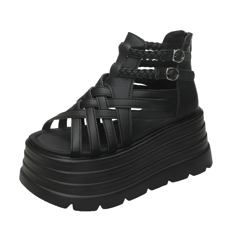 8CM 디자이너 여성 여름 가죽 샌들 오픈 발가락 플랫 - Wedge Espadrille Women 리뷰 및 가격