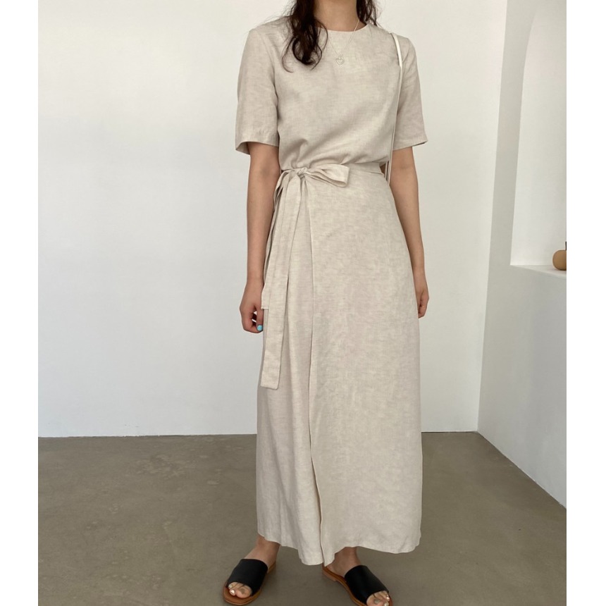 벨트가 있는 우아한 코튼 린넨 랩 드레스, 24세 미만 - Linen Dress Wrap 리뷰 및 가격