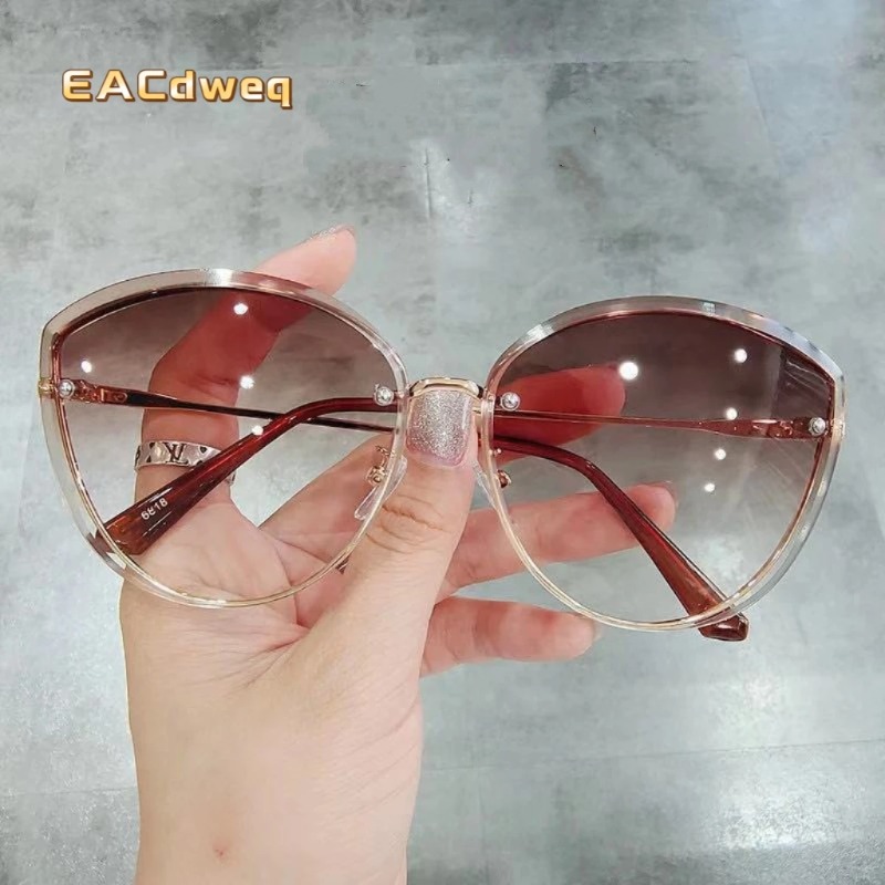 고품질 여성용 오벌형 무테 선글라스, 여성용 메탈 캣아 - Sunglasses Cat Eye 리뷰 및 가격