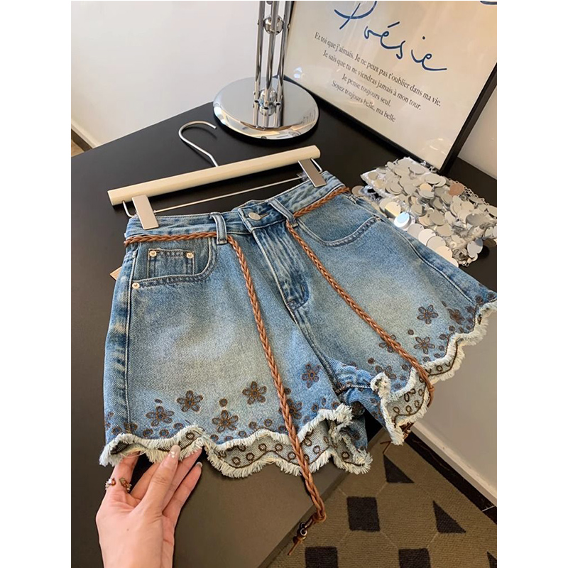 통기성 좋은 빈티지 데님 반바지 여성용 하이웨이스트 스 - Shorts Denim Frayed 리뷰 및 가격